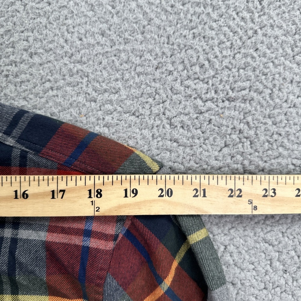 Johnnie-O Hangin Out Flannel Shirt Men Large Multicolor Tartan Plaid Embroidered - Picture 9 of 16